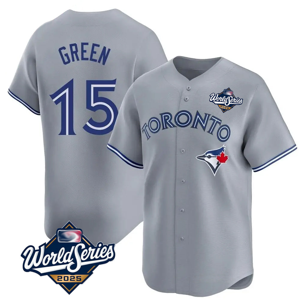 tocy T.Blue Jays #15 Chad Green Player Gray 2025 World Series Home Limited Stitched Jerseys