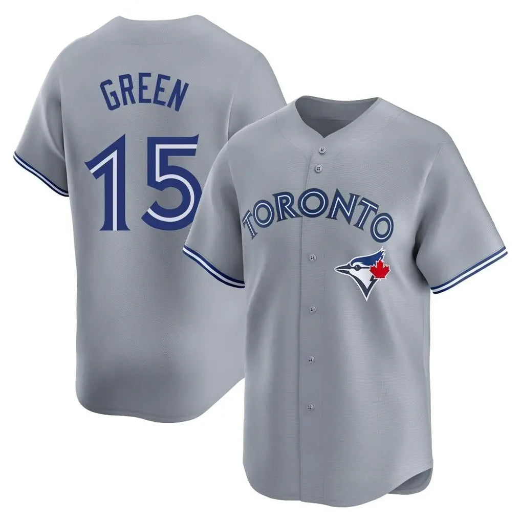 tocy T.Blue Jays #15 Chad Green Player Gray Home Game Stitched Jerseys