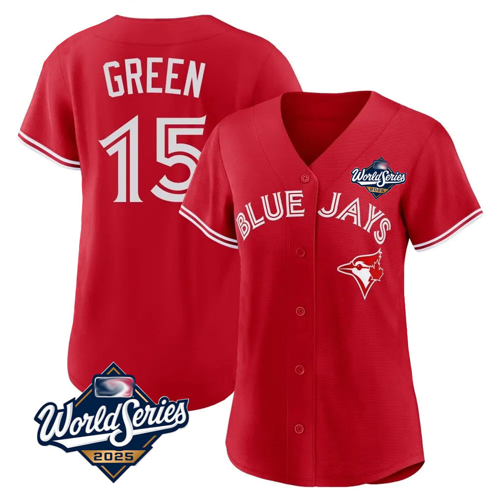 tocy T.Blue Jays #15 Chad Green Player Red 2025 World Series Limited Stitched Jerseys