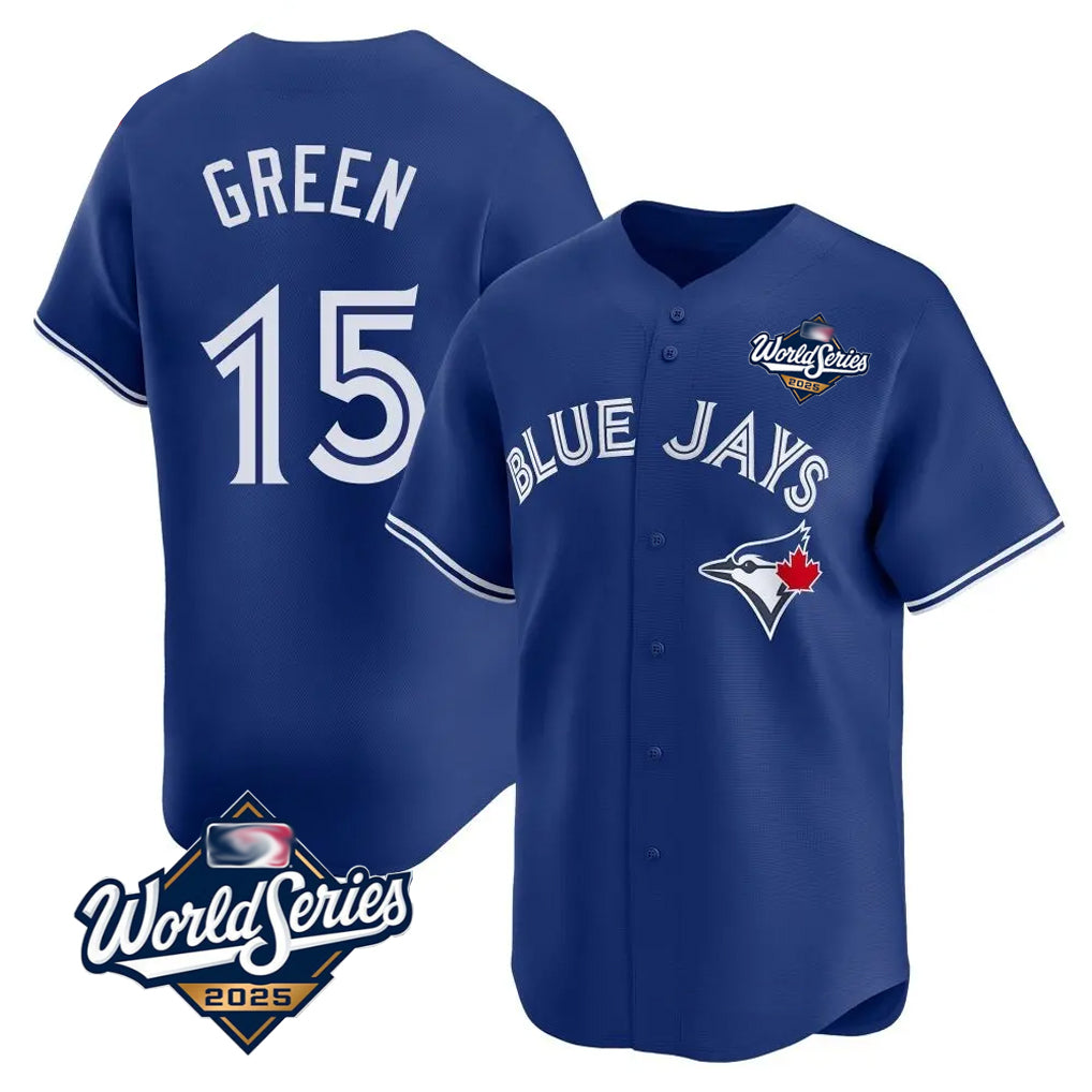 tocy T.Blue Jays #15 Chad Green Player Royal 2025 World Series Limited Stitched Jerseys