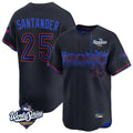 tocy T.Blue Jays #25 Anthony Santander Player Black&Blue 2025 World Series City Connect Limited Stitched Jerseys