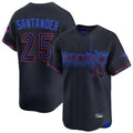 tocy T.Blue Jays #25 Anthony Santander Player Black&Blue City Connect Limited Stitched Jerseys