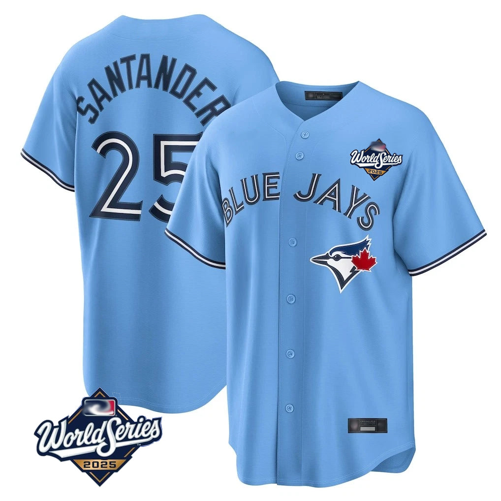 tocy T.Blue Jays #25 Anthony Santander Player Blue 2025 World Series Home Limited Stitched Jerseys