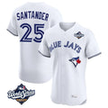 tocy T.Blue Jays #25 Anthony Santander Player White 2025 World Series Elite Limited Home Stitched Jerseys