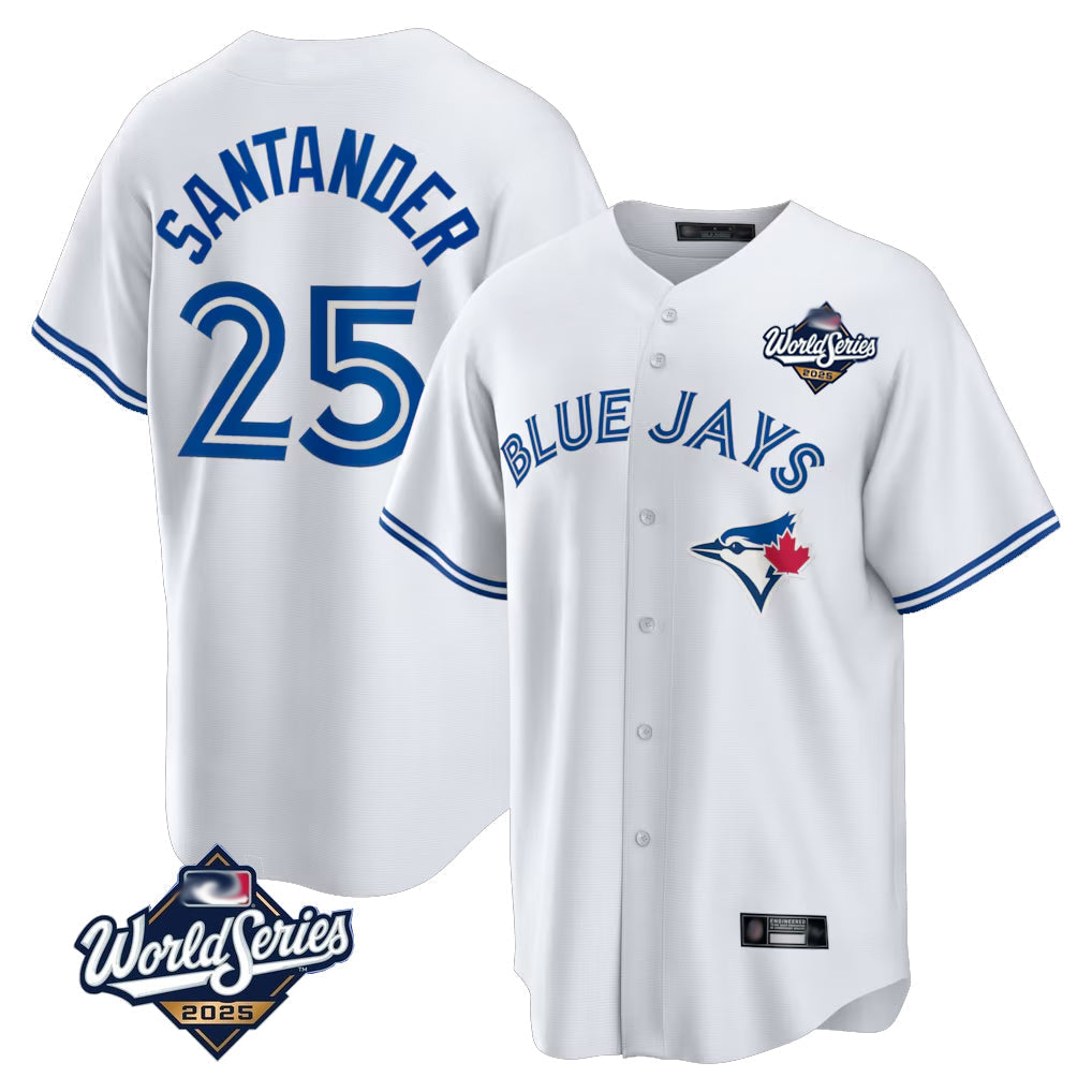 tocy T.Blue Jays #25 Anthony Santander Player White 2025 World Series Game Stitched Jerseys