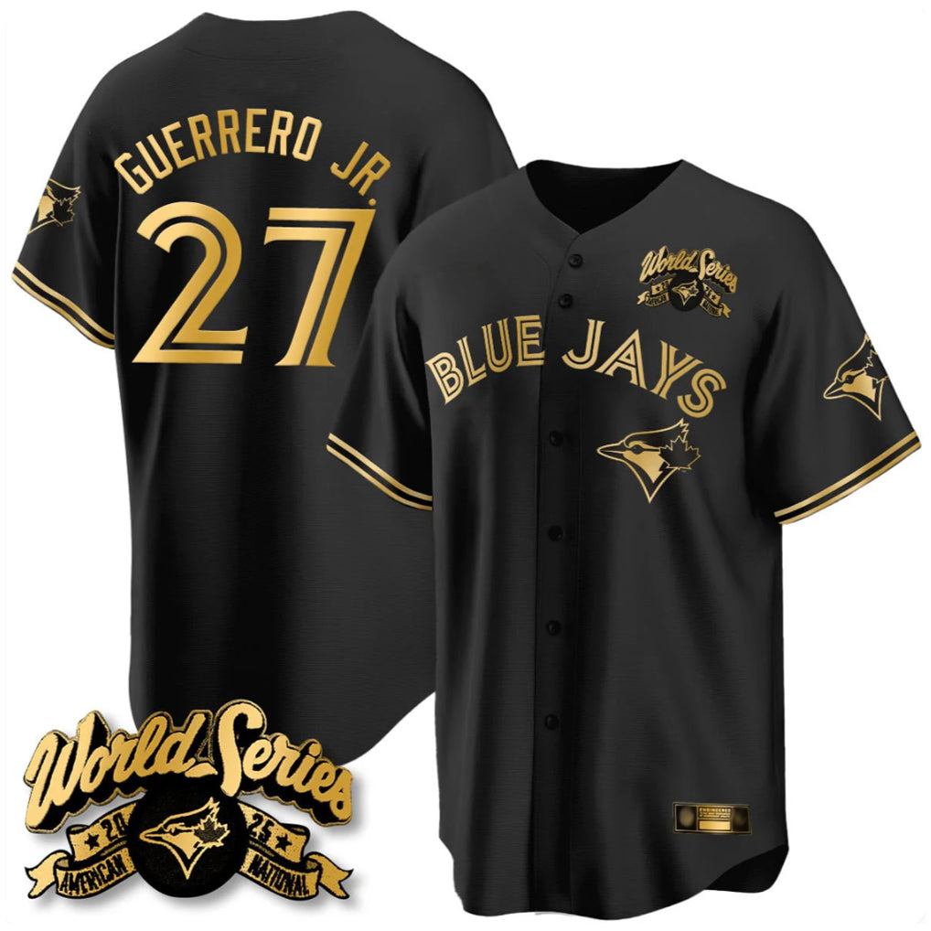 tocy T.Blue Jays #27 Vladimir Guerrero Jr Player Black 2025 American League All Stitched Jerseys