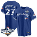 tocy T.Blue Jays #27 Vladimir Guerrero Jr Player Blue 2025 World Series Stitched Jersey