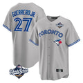 tocy T.Blue Jays #27 Vladimir Guerrero Jr Player Gray 2025 World Series Stitched Jersey