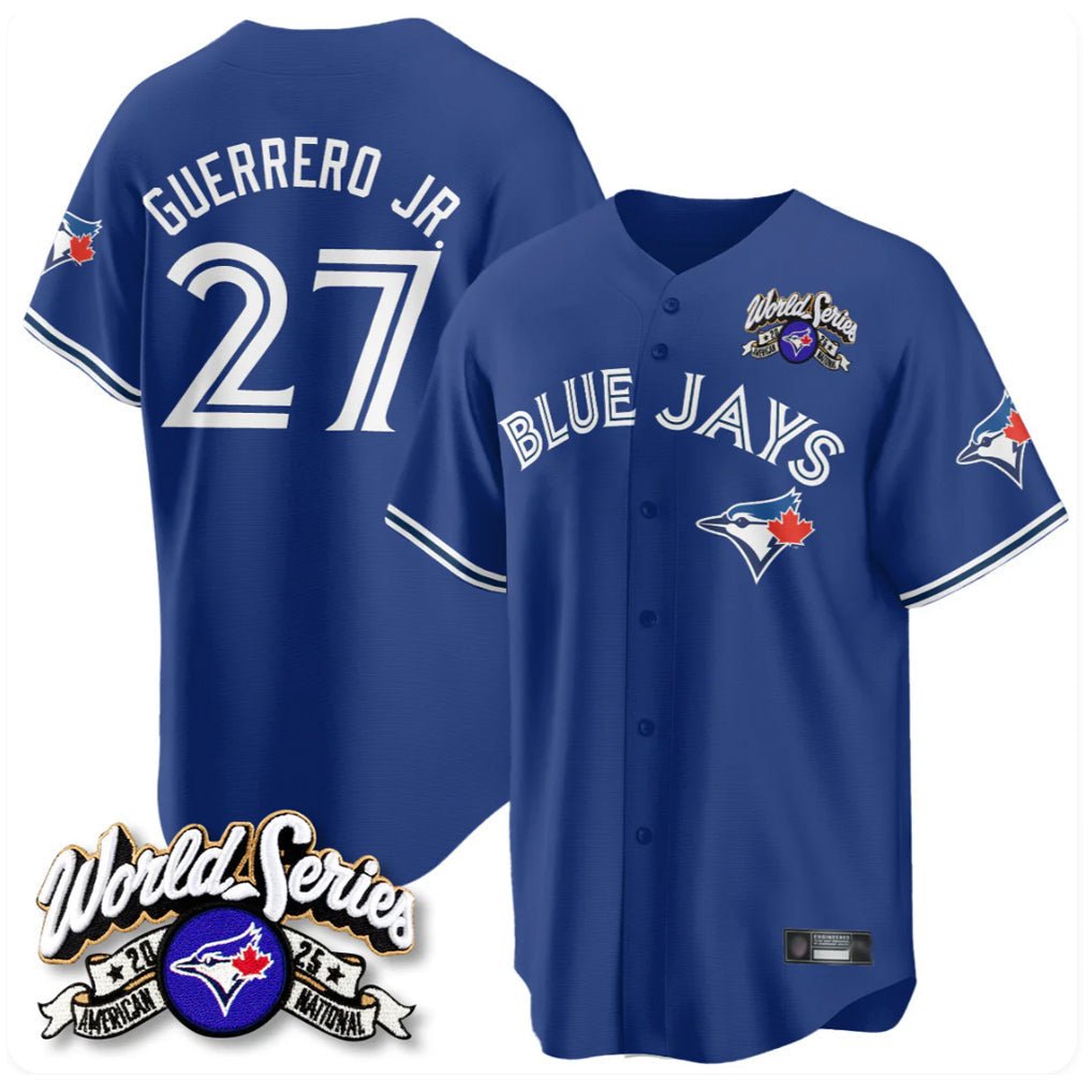 tocy T.Blue Jays #27 Vladimir Guerrero Jr Player Navy 2025 American League All Stitched Jerseys