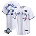 tocy T.Blue Jays #27 Vladimir Guerrero Jr Player White 2025 World Series Game Stitched Jersey
