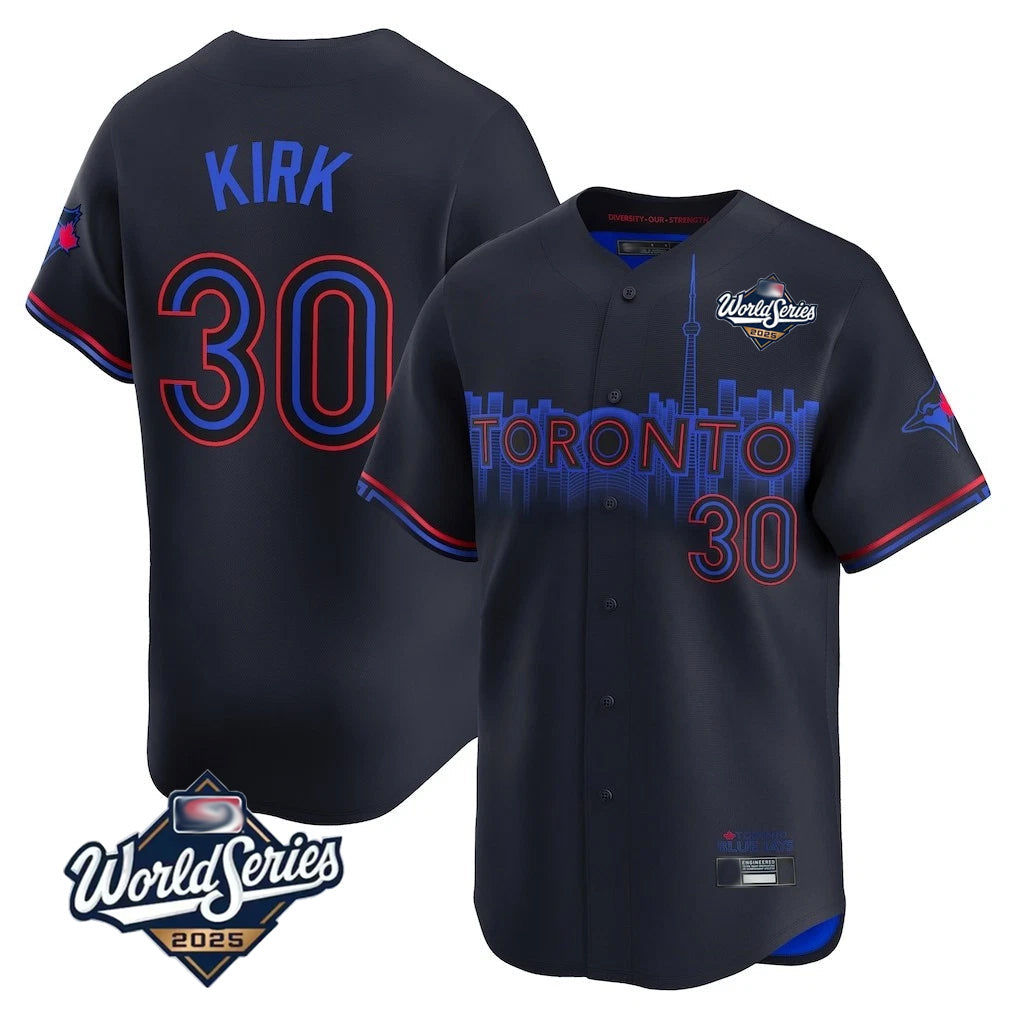 tocy T.Blue Jays #30 Alejandro Kirk Player Black 2025 World Series City Connect Stitched Jerseys