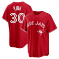 tocy T.Blue Jays #30 Alejandro Kirk Player Red Home Game Stitched Jerseys
