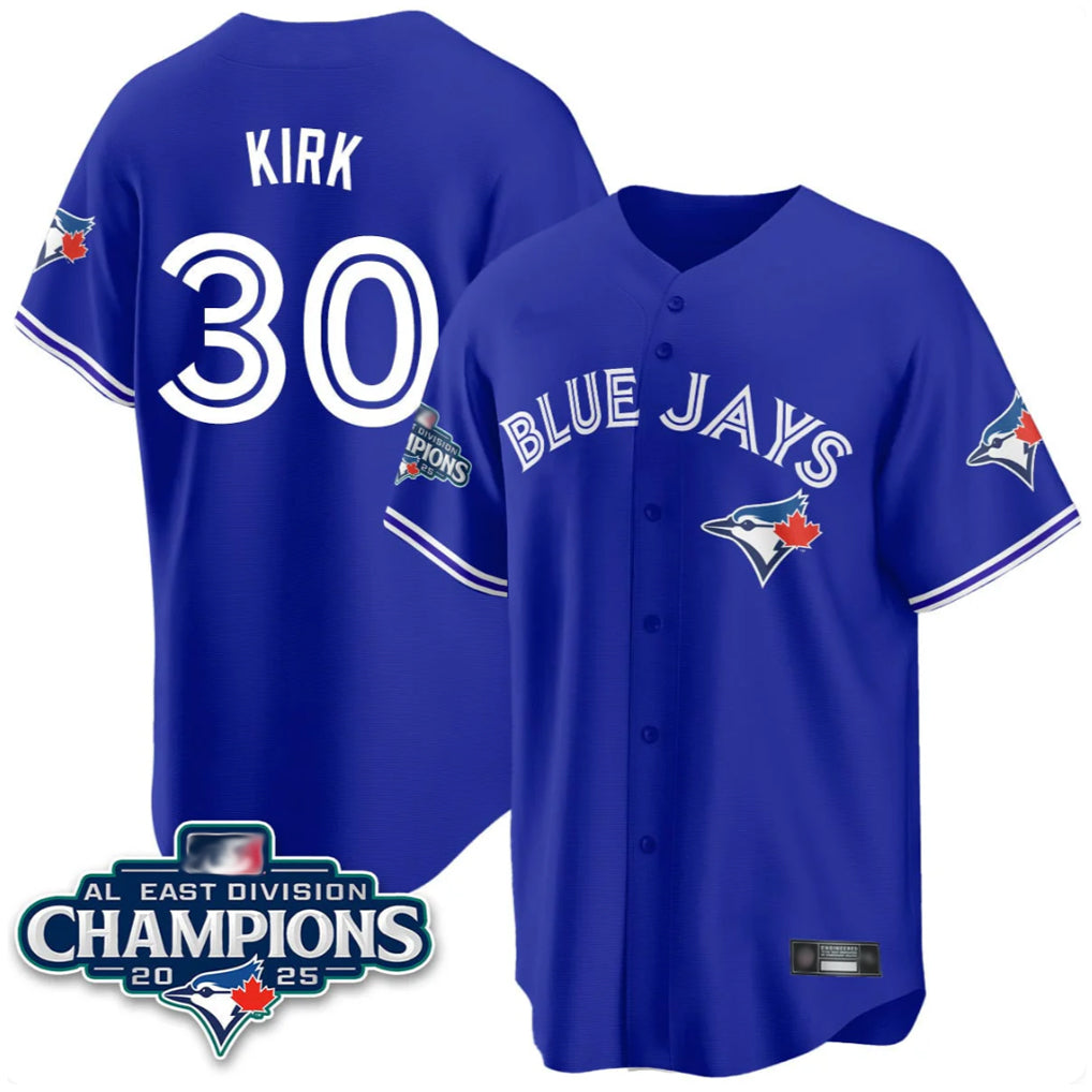 tocy T.Blue Jays #30 Alejandro Kirk Player Royal AL East Division All Stitched Jerseys