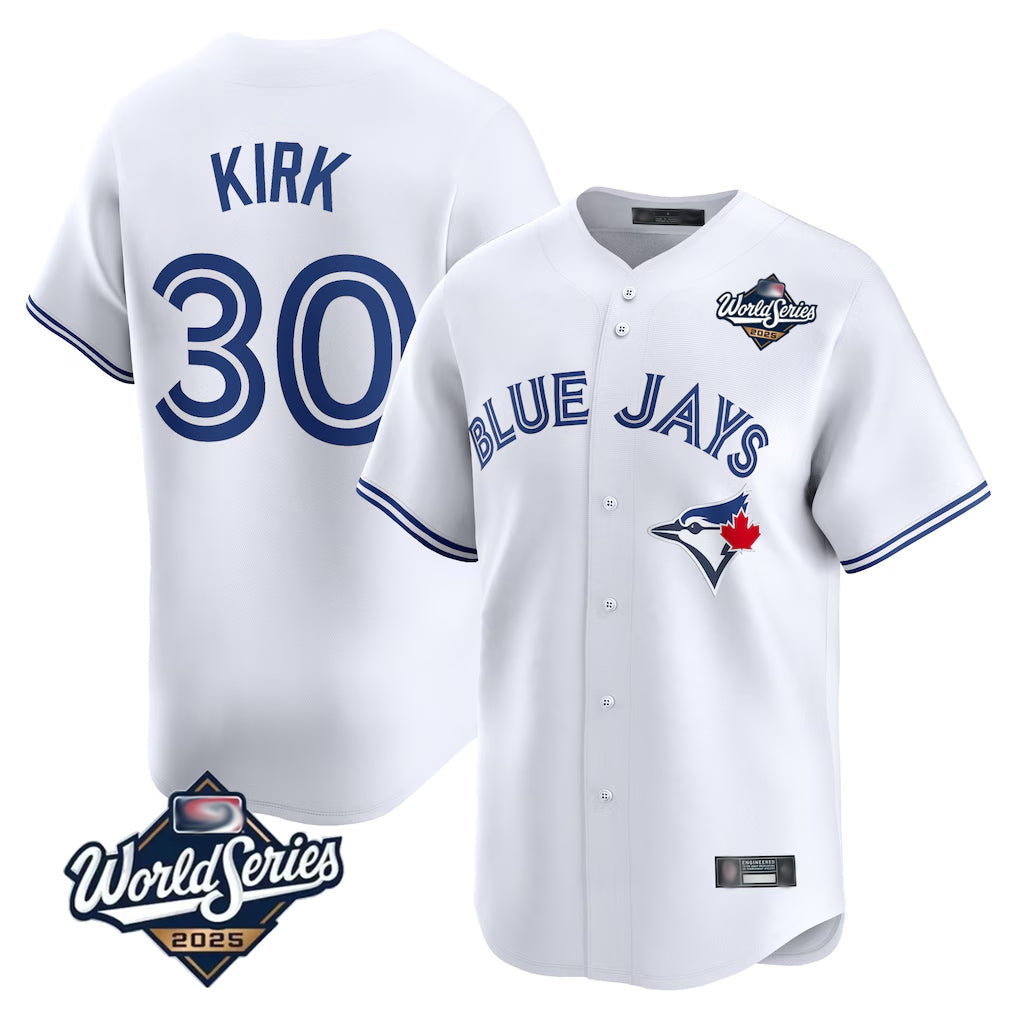 tocy T.Blue Jays #30 Alejandro Kirk Player White 2025 World Series Home Limited Stitched Jerseys