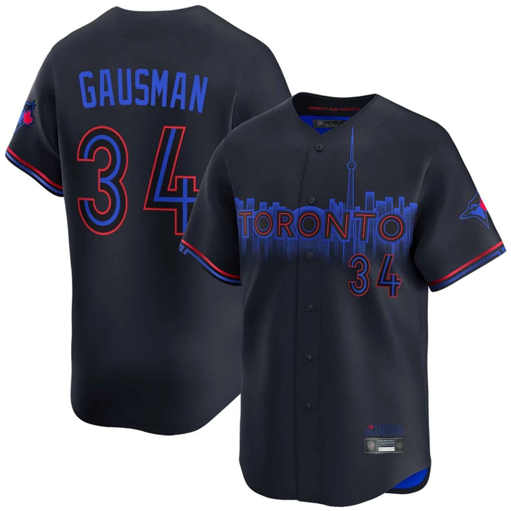 tocy T.Blue Jays #34 Kevin Gausman Player Black City Connect Stitched Jerseys