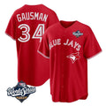tocy T.Blue Jays #34 Kevin Gausman Player Red 2025 American League All Stitched Jerseys