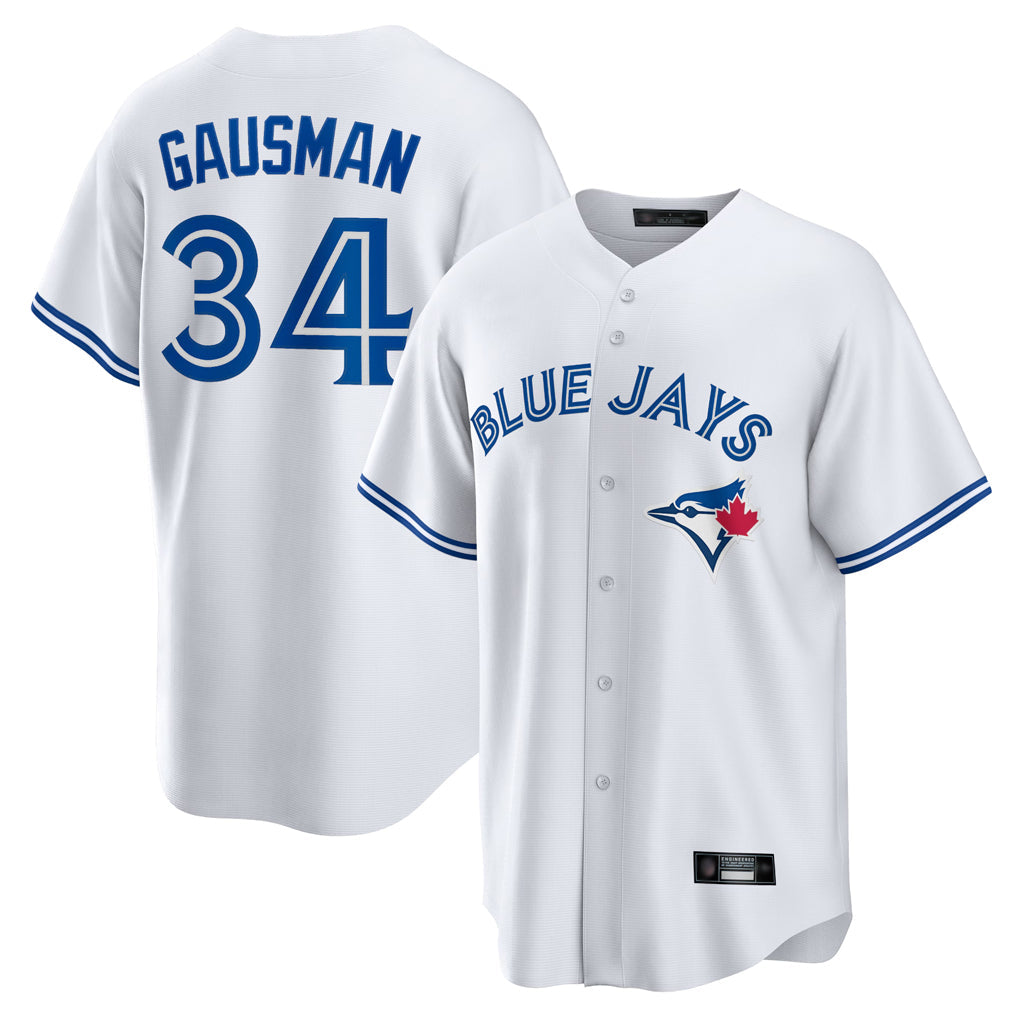 tocy T.Blue Jays #34 Kevin Gausman Player White Home Game Stitched Jerseys