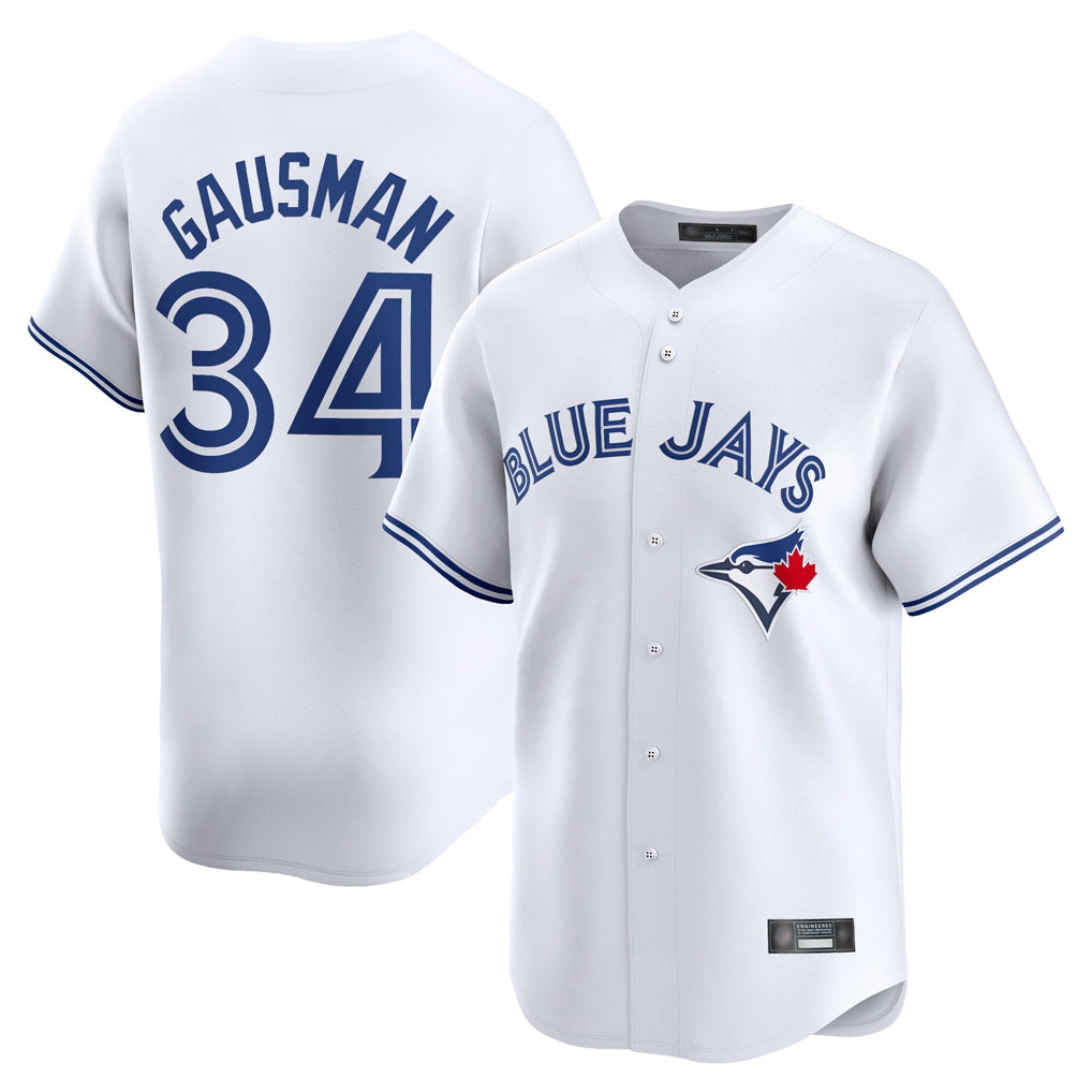tocy T.Blue Jays #34 Kevin Gausman Player White Home Limited Stitched Jerseys