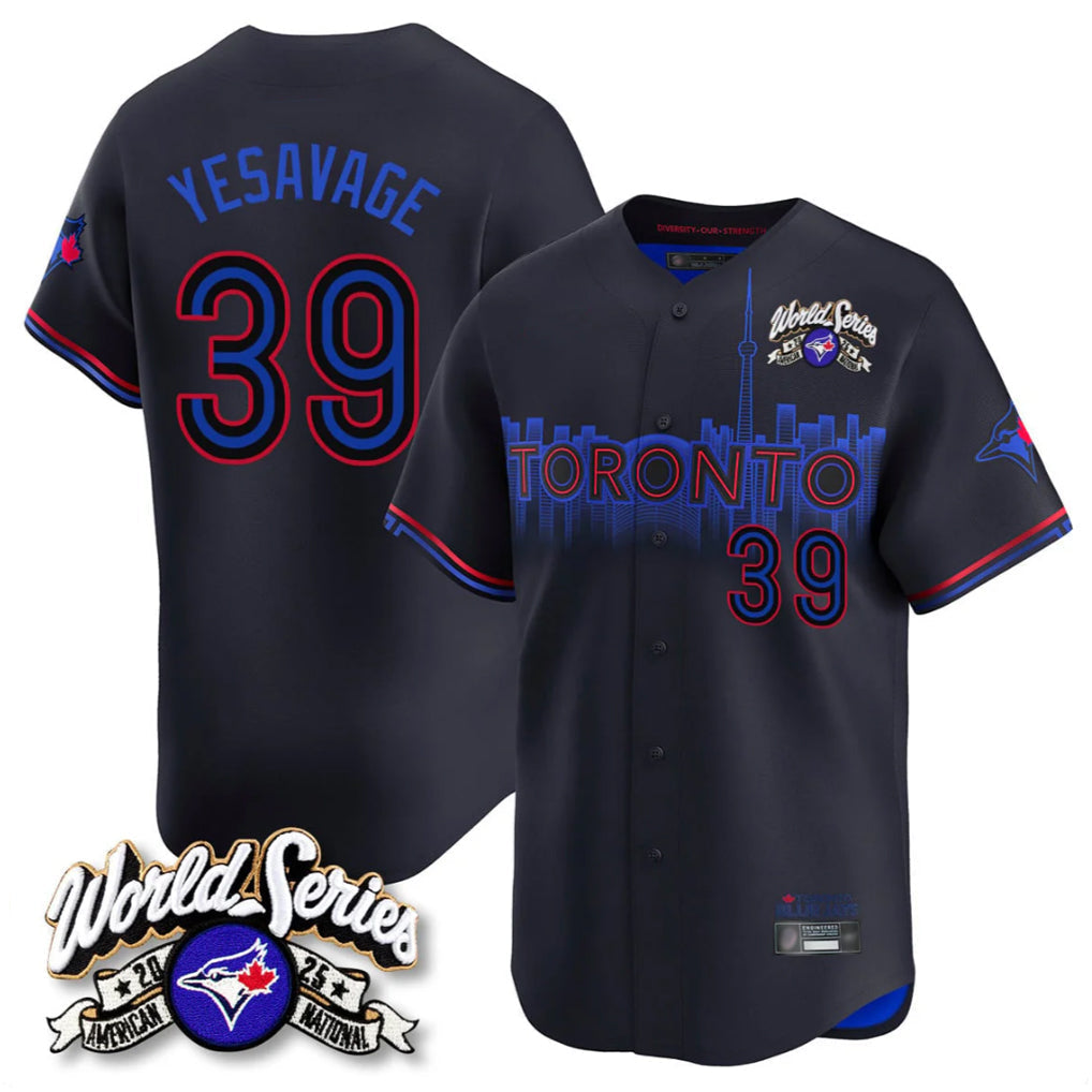 tocy T.Blue Jays #39 Trey Yesavage Player Black 2025 American League Limited All Stitched Jerseys