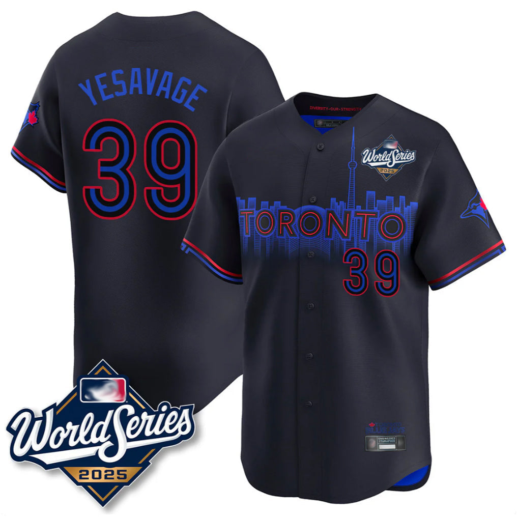 tocy T.Blue Jays #39 Trey Yesavage Player Black AL East Division Limited All Stitched Jerseys