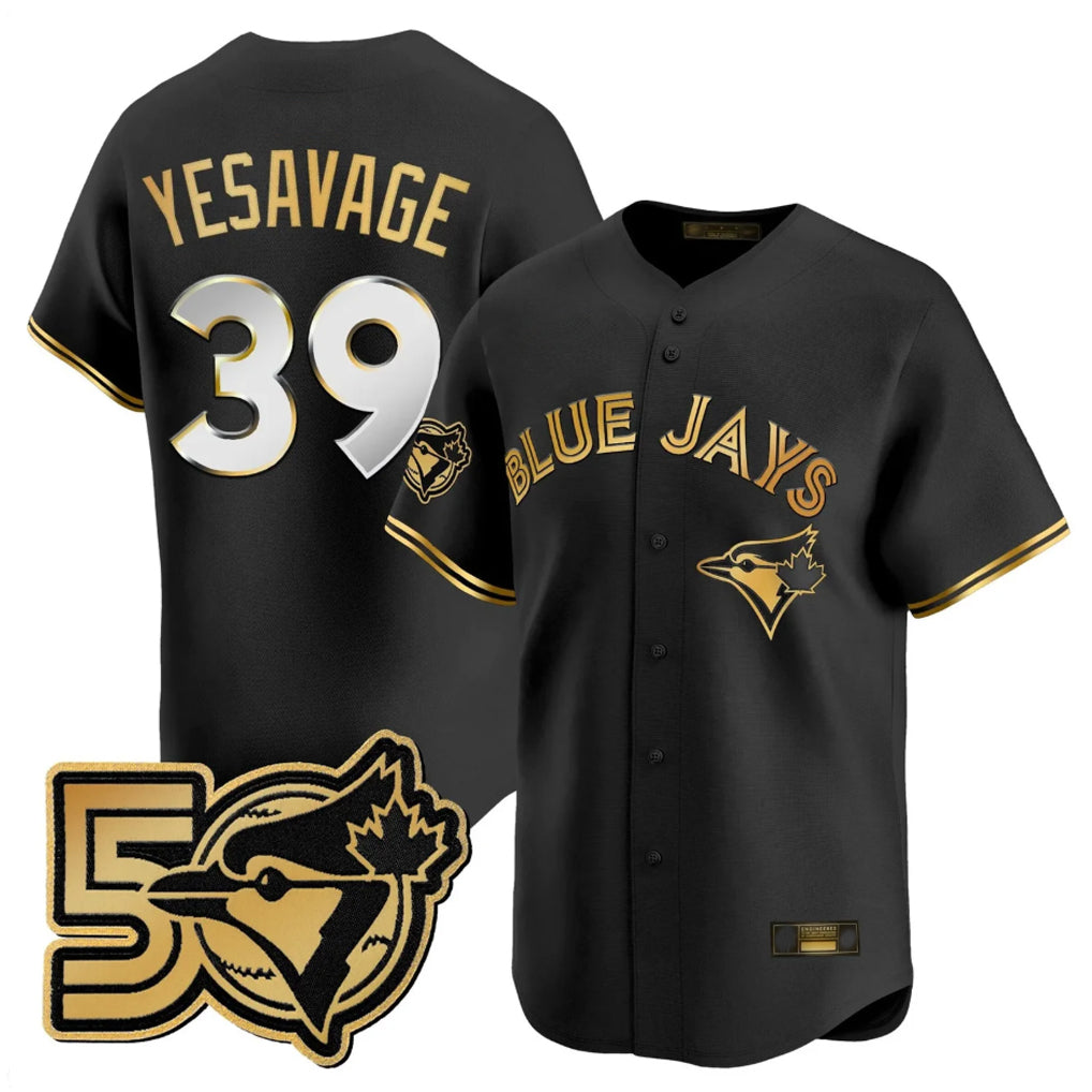 tocy T.Blue Jays #39 Trey Yesavage Player Black 50 Seasons Patch Vapor Premier Limited All Stitched Jerseys