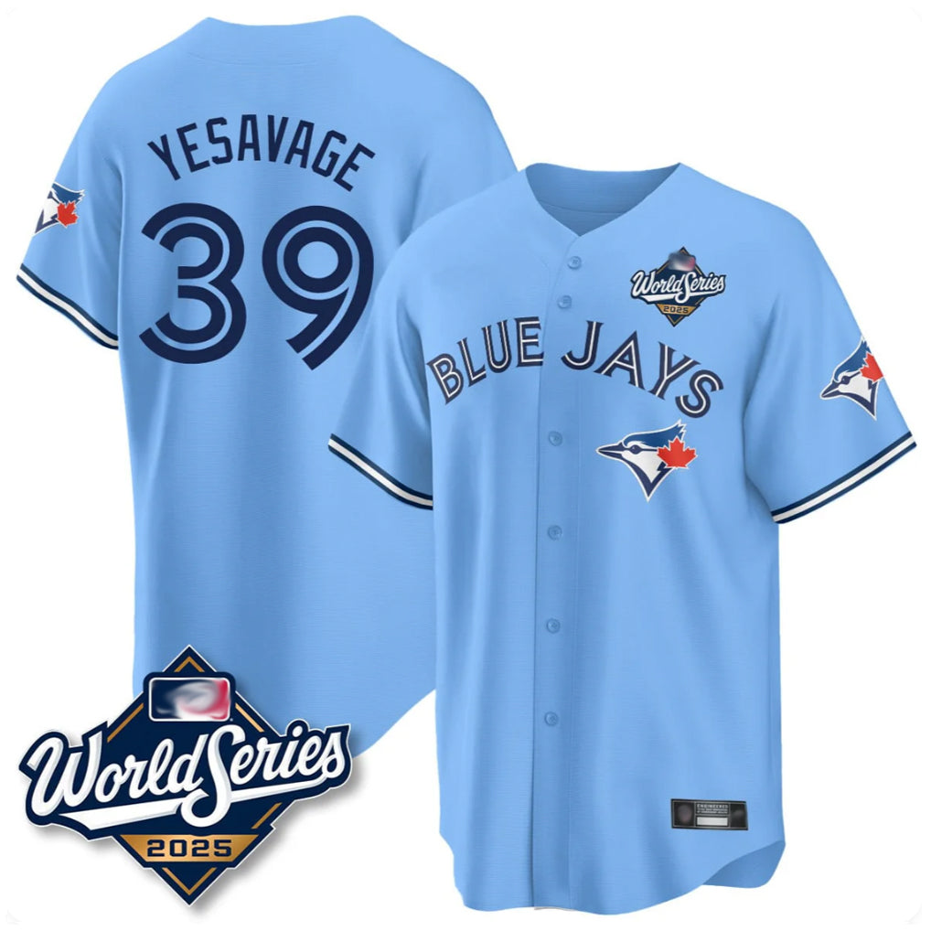 tocy T.Blue Jays #39 Trey Yesavage Player Blue 2025 World Series Limited All Stitched Jerseys