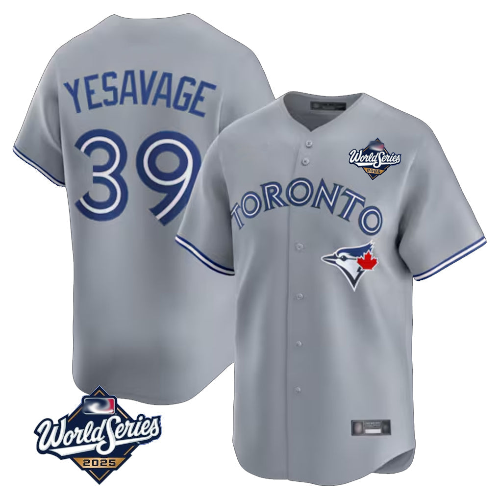 tocy T.Blue Jays #39 Trey Yesavage Player Gray 2025 American League Limited All Stitched Jerseys