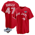 tocy T.Blue Jays #47 Addison Barger Player Red 2025 World Series Game Stitched Jerseys