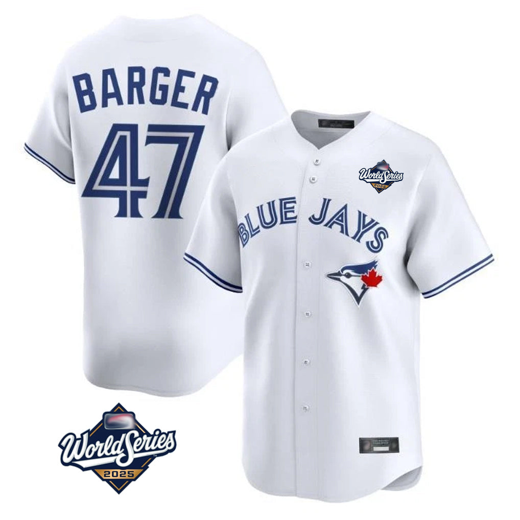 tocy T.Blue Jays #47 Addison Barger Player White 2025 World Series Limited Stitched Jerseys