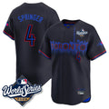 tocy T.Blue Jays #4 George Springer Player Black 2025 World Series City Connect Stitched Jerseys
