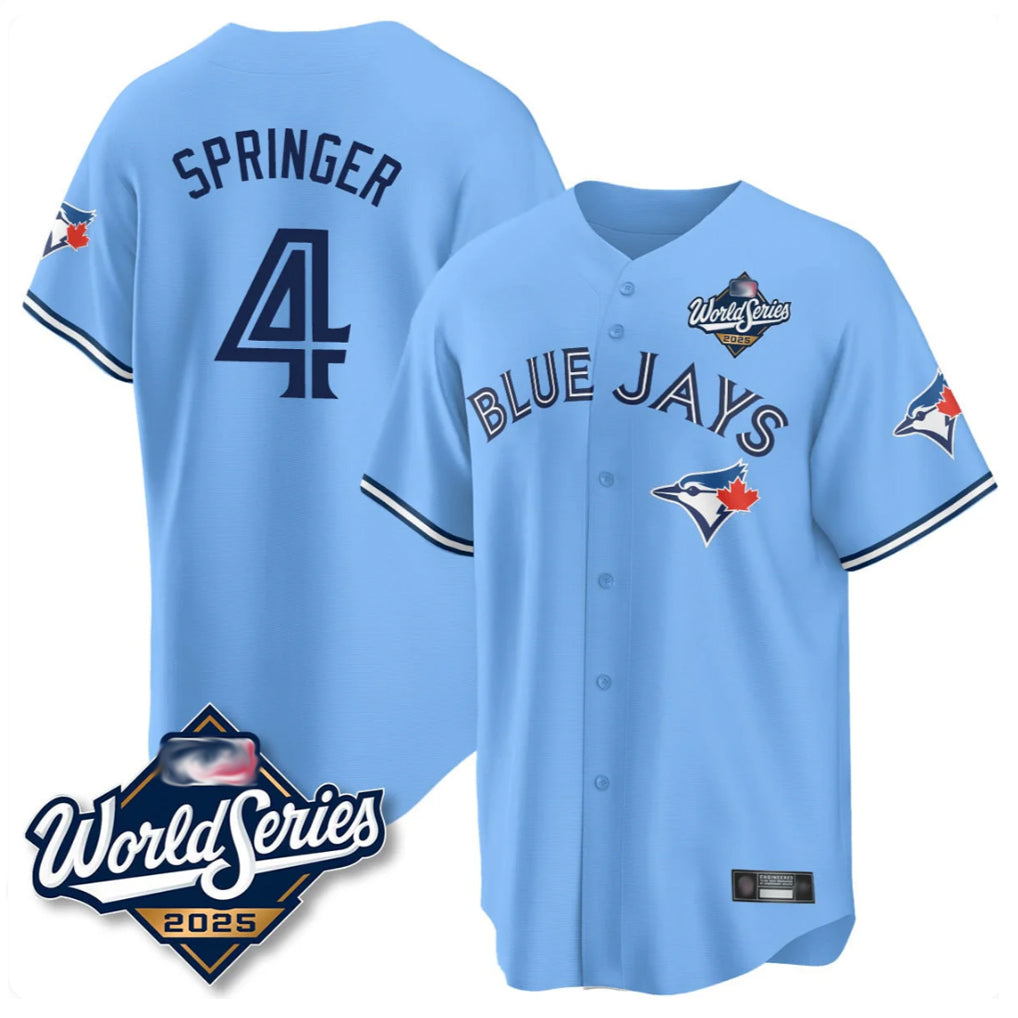 tocy T.Blue Jays #4 George Springer Player Blue 2025 World Series Limited Stitched Jerseys