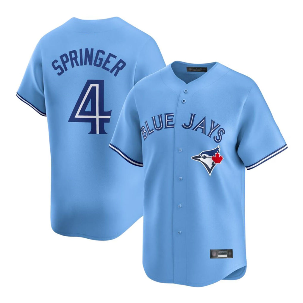 tocy T.Blue Jays #4 George Springer Player Blue Home Game Stitched Jerseys