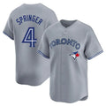 tocy T.Blue Jays #4 George Springer Player Gray Home Limited Stitched Jerseys