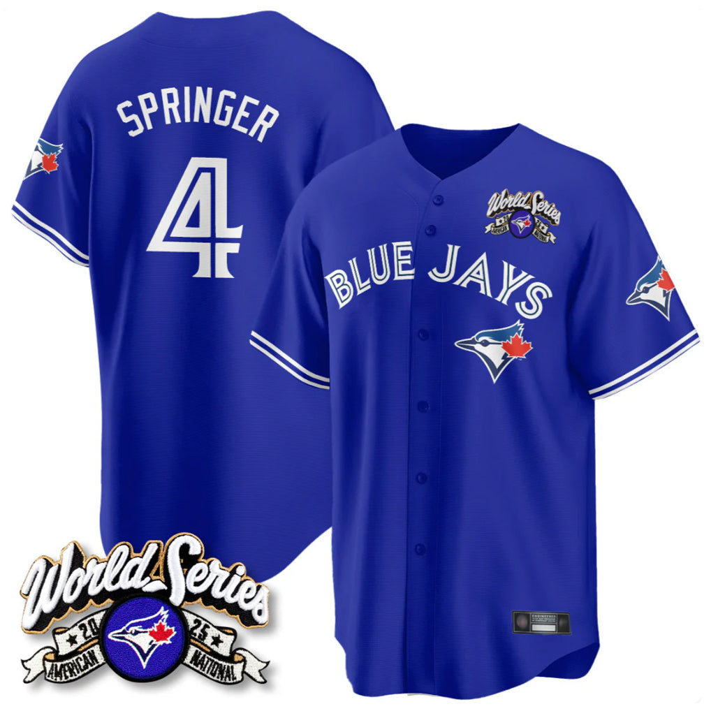 tocy T.Blue Jays #4 George Springer Player Royal 2025 American League All Stitched Jersey