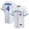 tocy T.Blue Jays #4 George Springer Player White Home Game Stitched Jerseys