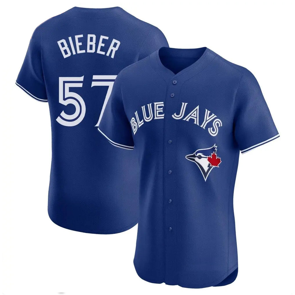 tocy T.Blue Jays #57 Shane Bieber Player Royal Elite Home Limited Stitched Jerseys