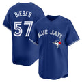 tocy T.Blue Jays #57 Shane Bieber Player Royal Home Stitched Jerseys