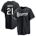 tocy T.Rangers #21 Jake Burger Player Black Home Limited Stitched Jerseys