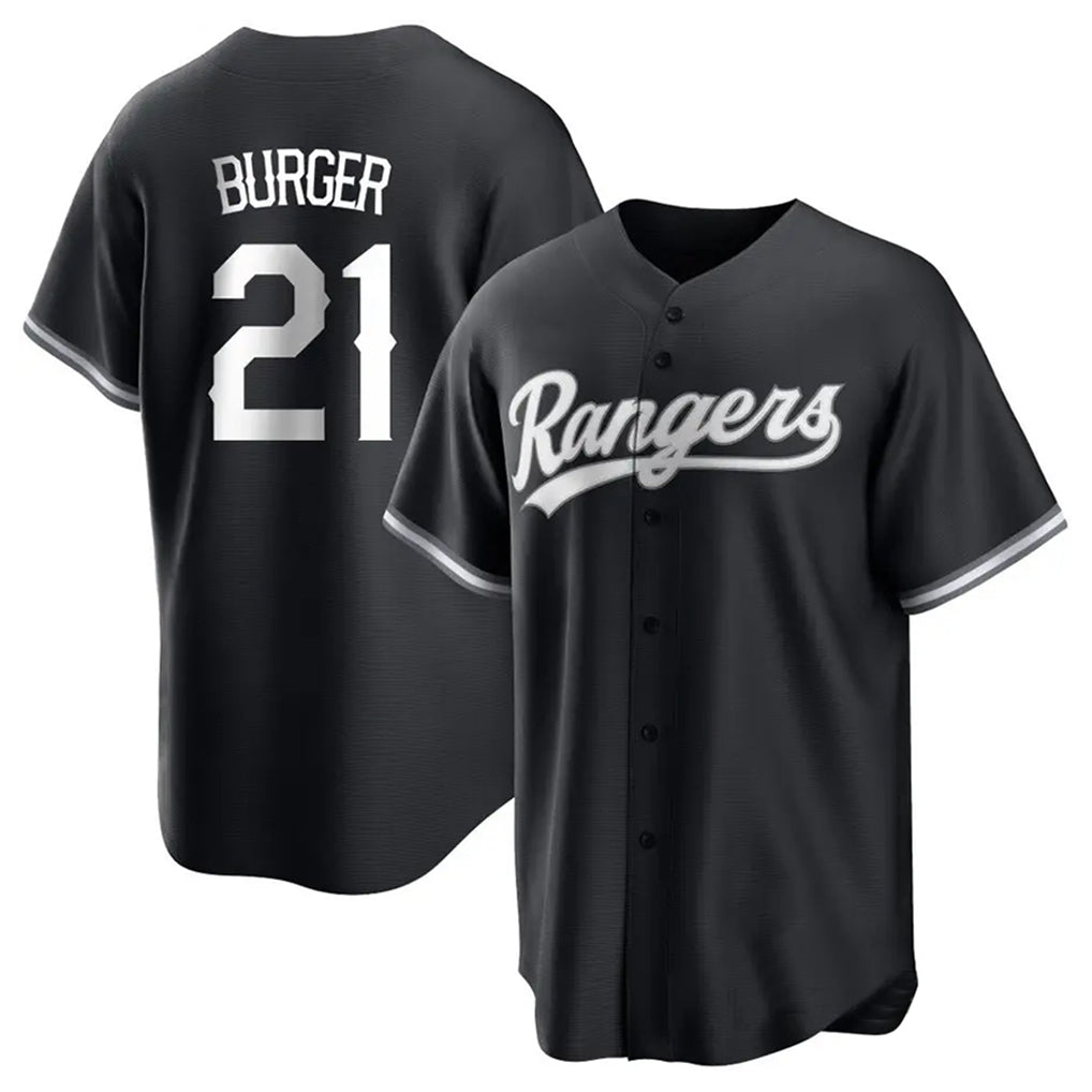 tocy T.Rangers #21 Jake Burger Player Black Home Limited Stitched Jerseys