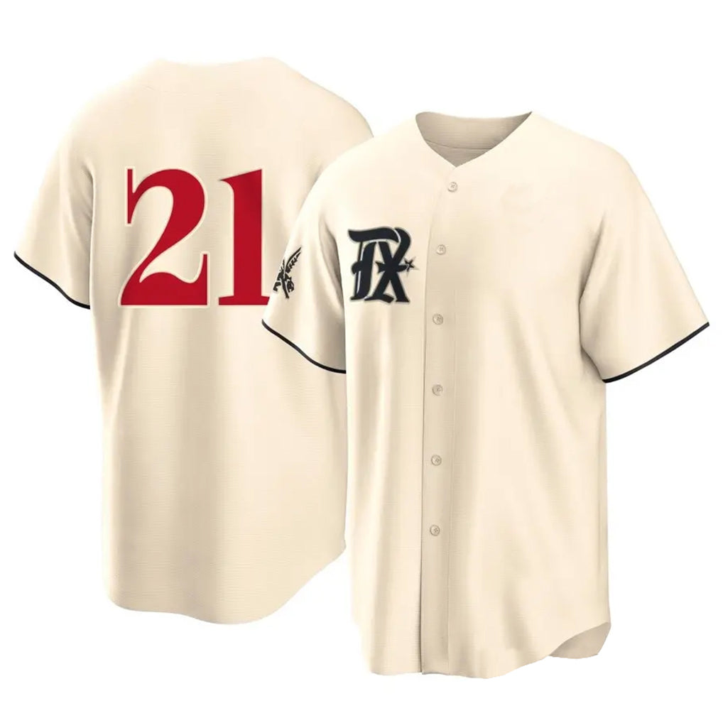 tocy T.Rangers #21 Jake Burger Player Cream City Connect Limited Stitched Jerseys