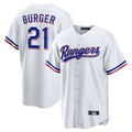 tocy T.Rangers #21 Jake Burger Player White Home Limited Stitched Jerseys