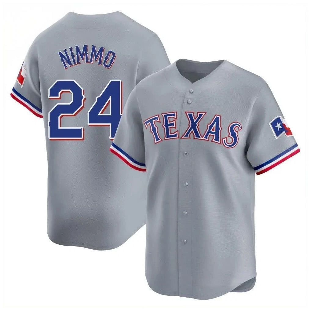 tocy T.Rangers #24 Brandon Nimmo Player Gray Home Limited Stitched Jerseys