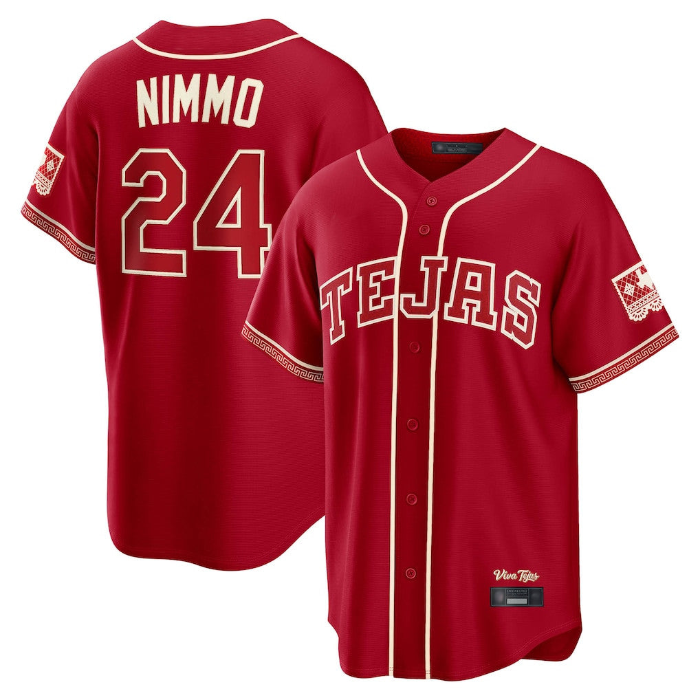 tocy T.Rangers #24 Brandon Nimmo Player Red 2026 City Connect Stitched Jerseys