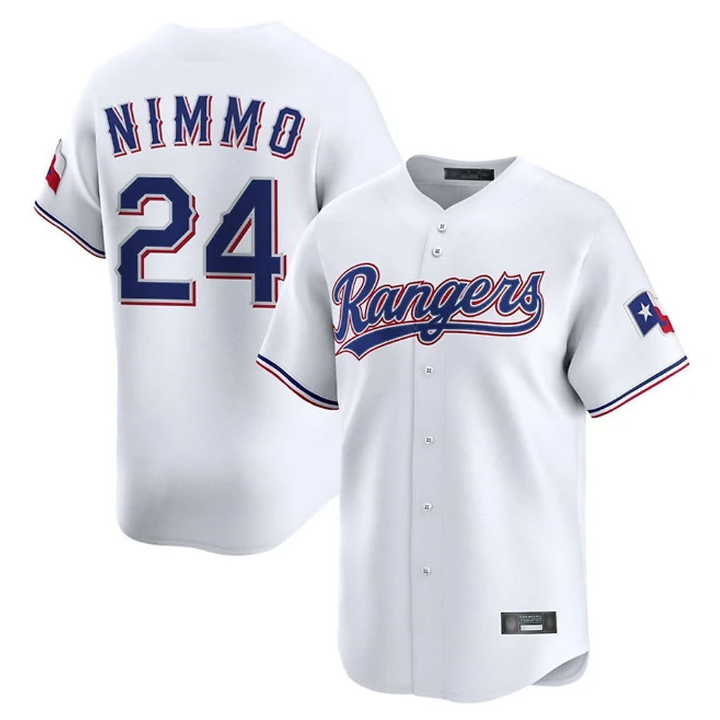 tocy T.Rangers #24 Brandon Nimmo Player White Home Limited Stitched Jerseys
