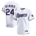 tocy T.Rangers #24 Brandon Nimmo Player White Home Limited Stitched Jerseys