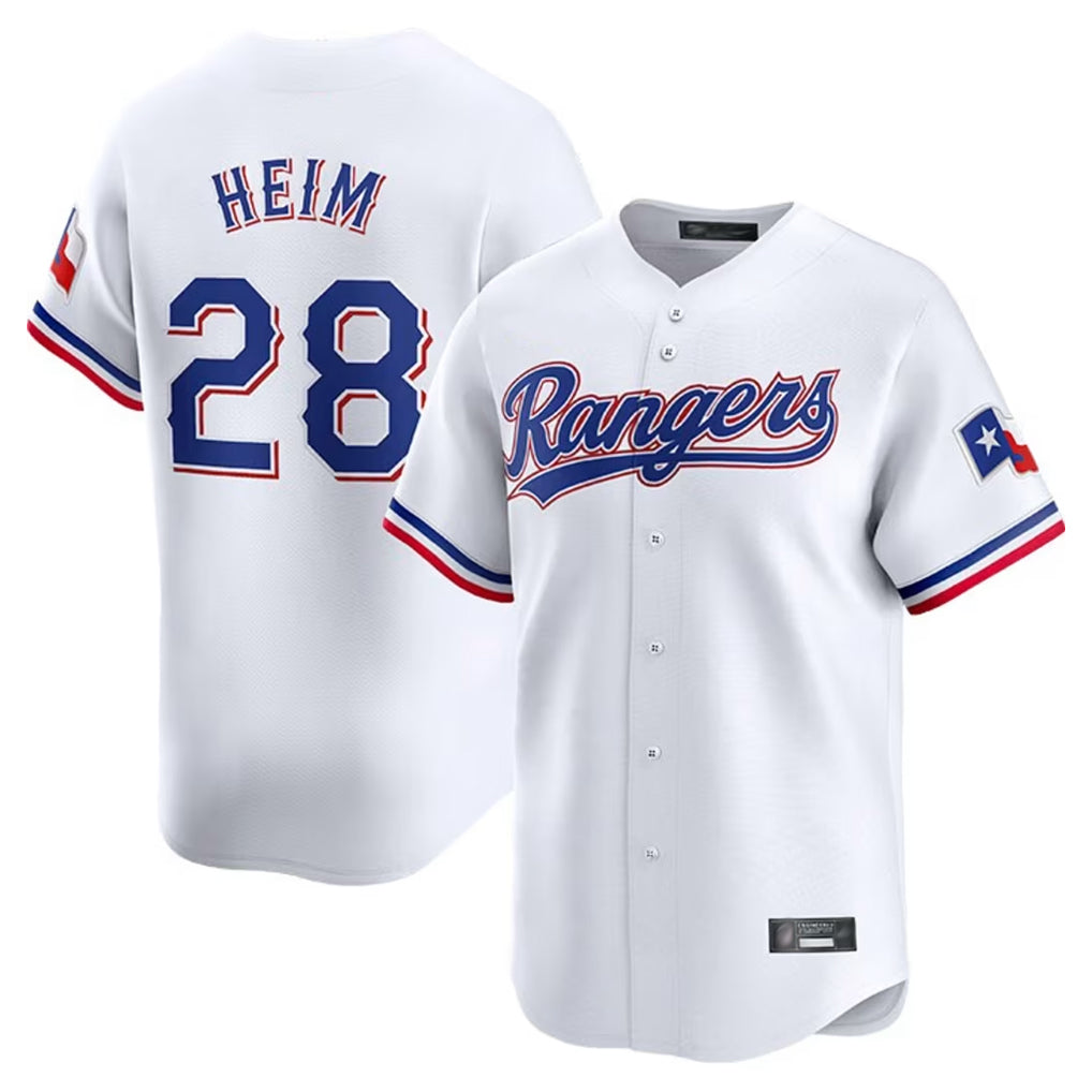 tocy T.Rangers #28 Jonah Heim Player White Home Limited Stitched Jerseys