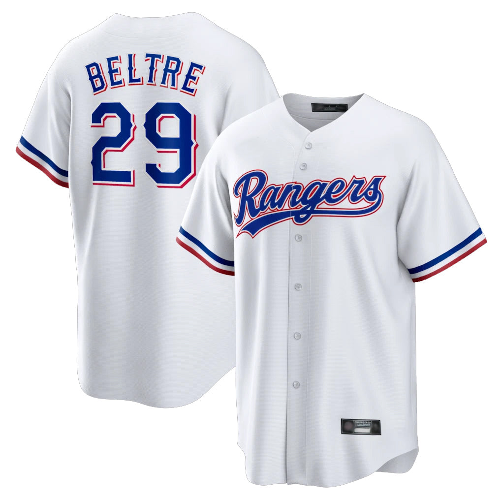 tocy T.Rangers #29 Adrian Beltre Player White Home Game Stitched Jerseys