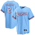 tocy T.Rangers #2 Marcus Semien Player Light Blue Replica Game Stitched Jerseys