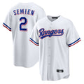 tocy T.Rangers #2 Marcus Semien Player White Replica Game Stitched Jerseys