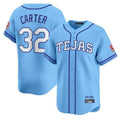 tocy T.Rangers #32 Evan Carter Player Blue 2026 City Connect Premier Stitched Jerseys